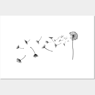 Dandelion in the wind Posters and Art